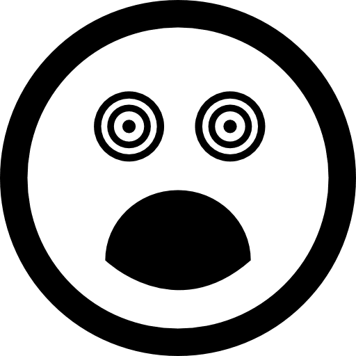 Surprised square face with eyes and mouth opened rounded emoticons emotion icon