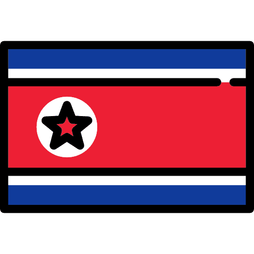 North korea country world flag icon