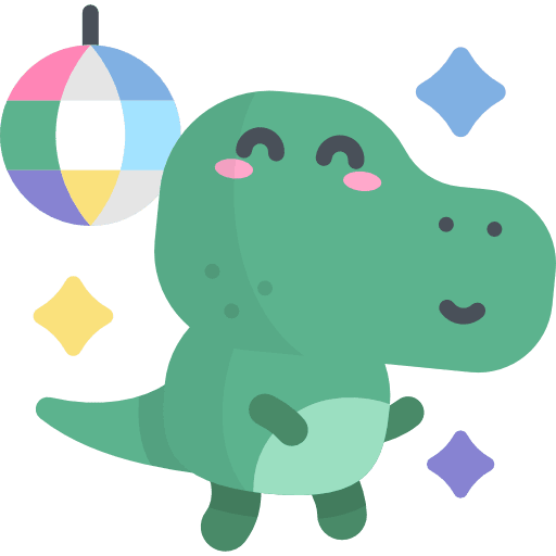 Dancing dancing emoji dinosaur icon