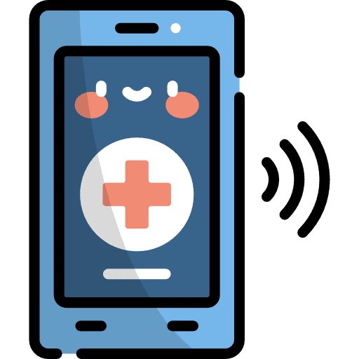 Emergency call mobile phone telephone technology icon Emergency call mobile phone telephone technology icon