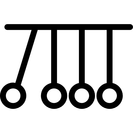 Newtons cradle physics momentum education icon