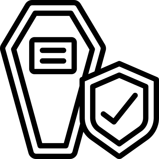 Funeral cultures coffin cross icon