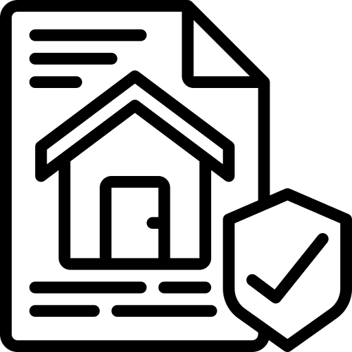 Home insurance files and folders house buildings icon