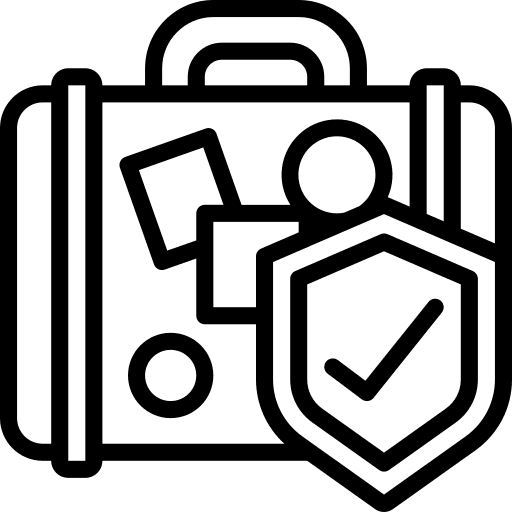 Travel insurance security luggage travel icon