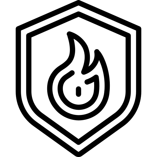 Fire shield multimedia protection icon