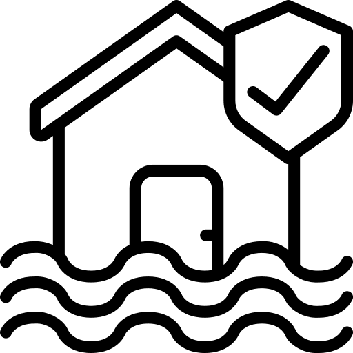 Flood water buildings weather icon