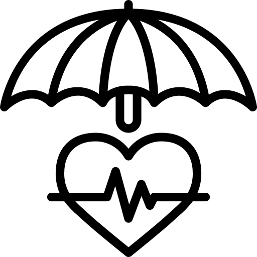 Life insurance hands and gestures healthcare and medical heart icon