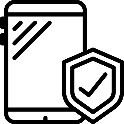 Smartphone protected security shield icon