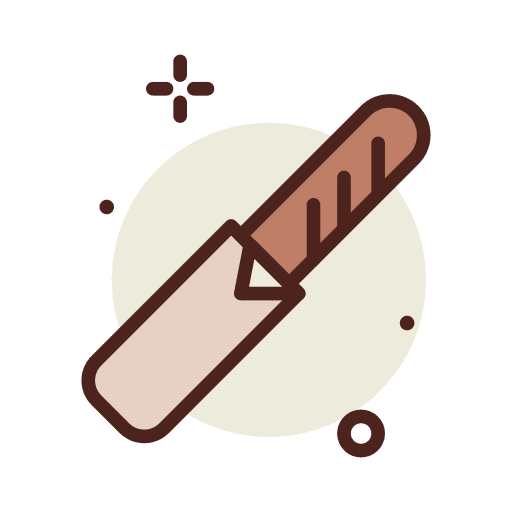 Baguette food and restaurant bread wheat grain icon