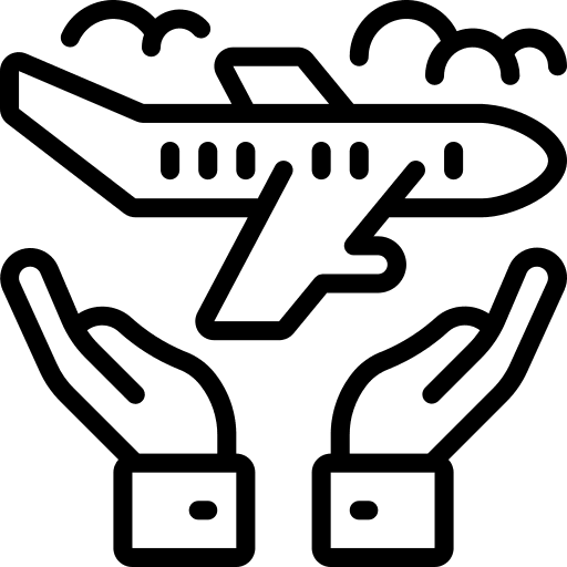 Travel insurance airplane flight travel insurance icon