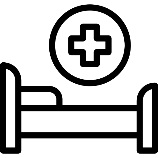 Hospital bed clinic hospital bed patient icon