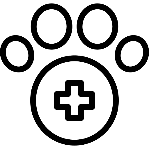 Pet care medical assistance paw pawprint icon