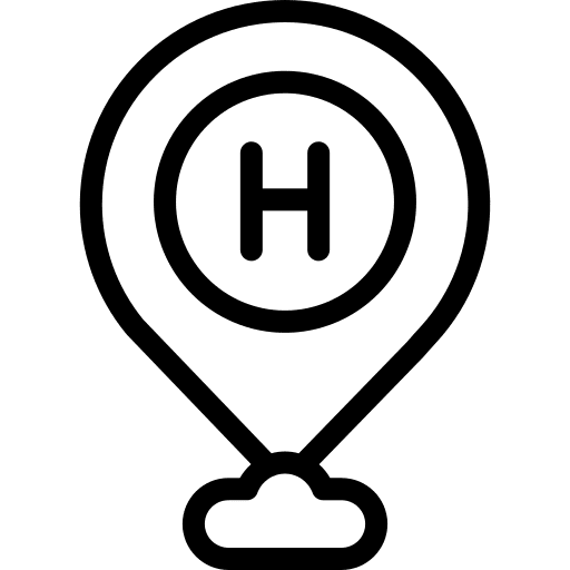 Hospital map pointer h clinic icon