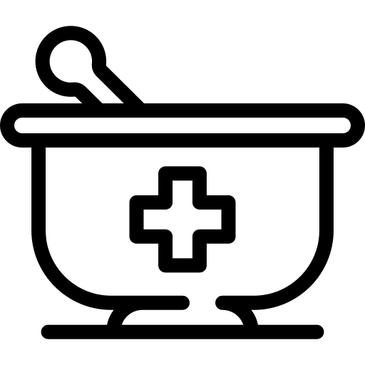 Mortar medication cross homeopathy icon
