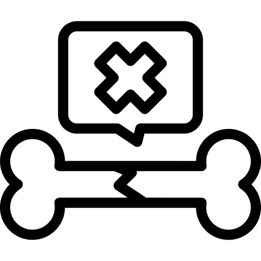 Bone healthcare and medical bone injury icon