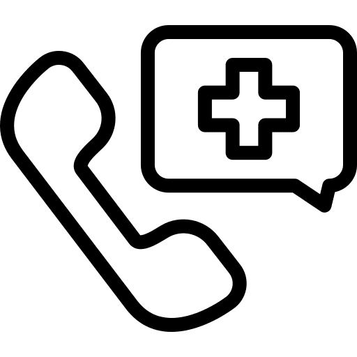 Emergency call telephone healthcare and medical cross icon