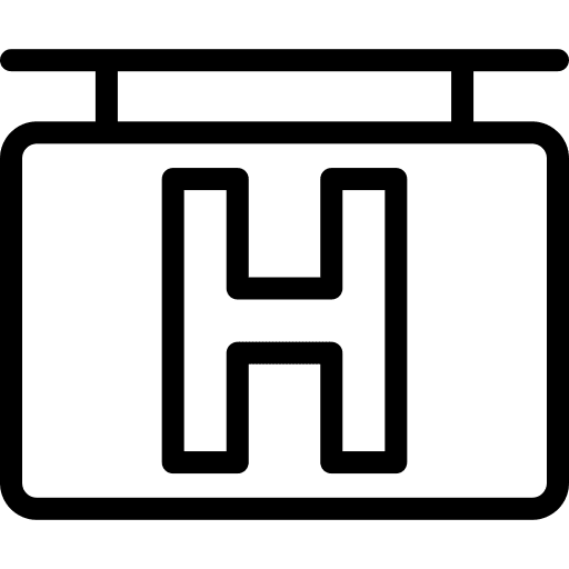 Hospital signboard hospital h icon