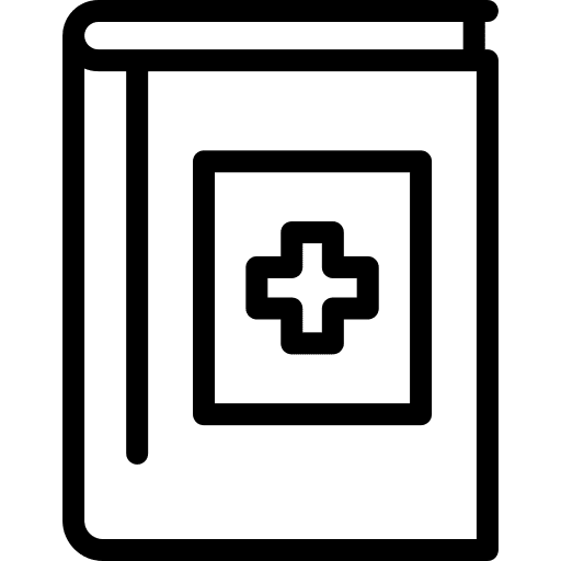 Medical book healthcare and medical cross education icon