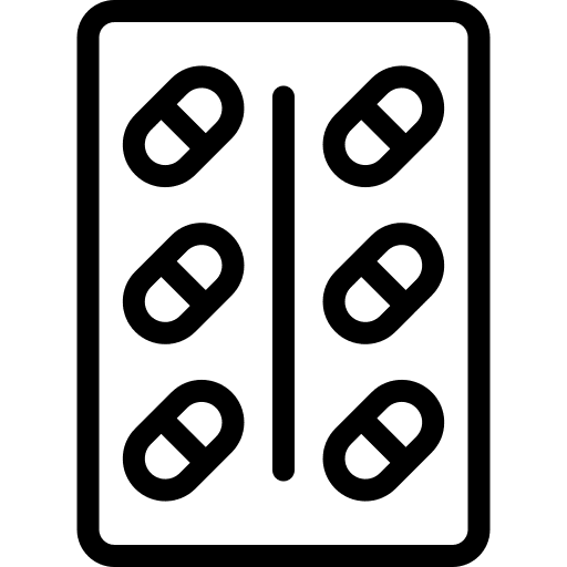 Pill capsule pharmacy blister icon