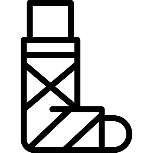 Broken leg plaster orthopedic healthcare and medical icon