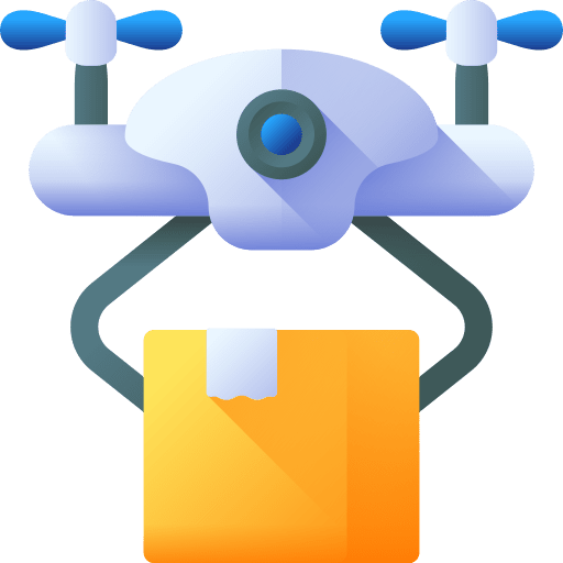 Drone delivery shipping and delivery package delivery icon