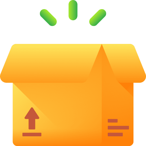 Unboxing open shipping unboxing icon