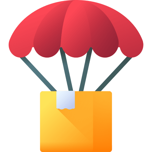 Parachute shipping and delivery package delivery box icon Parachute shipping and delivery package delivery box icon