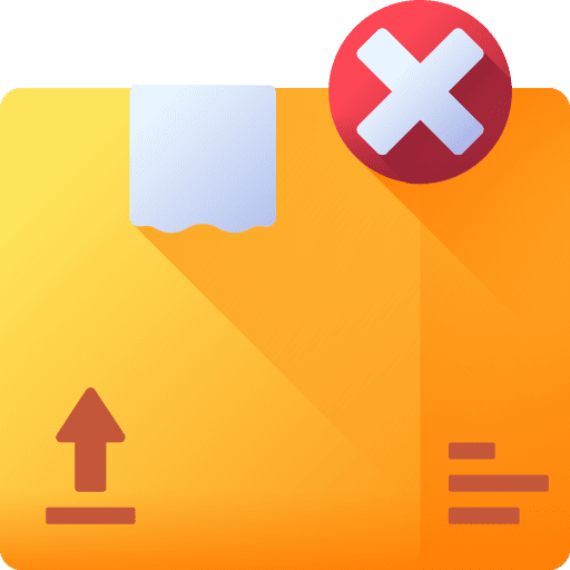 Delivery box error failed remove icon Delivery box error failed remove icon
