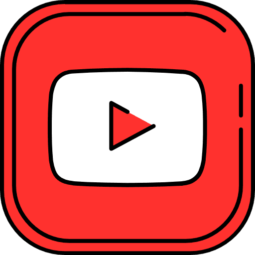 Youtube social media brands and logotypes video player icon