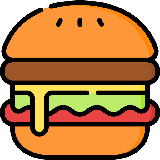 Hamburger sandwich fast food salad icon