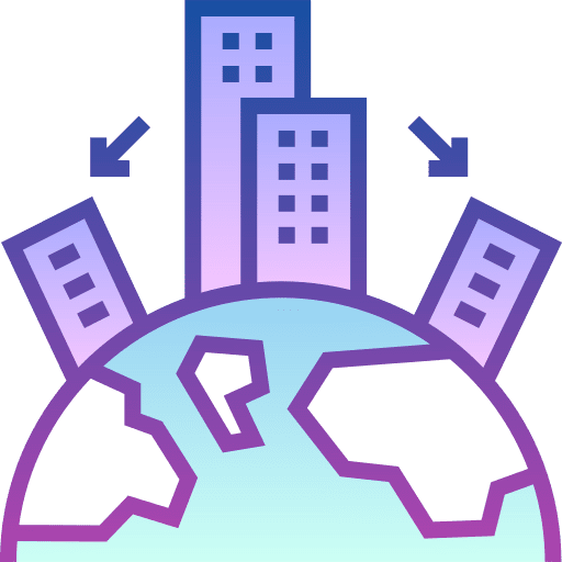 Branch center agency earth icon