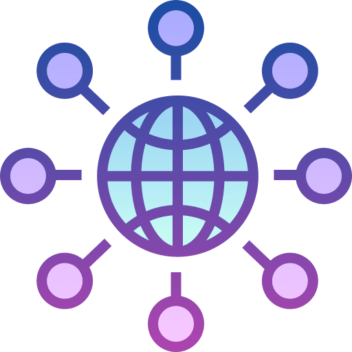 Global connection web nodes worldwide icon