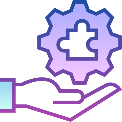 Solution business and finance piece gear icon Solution business and finance piece gear icon