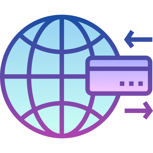 Transactions money global banking icon