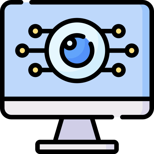Monitoring vision compute computer icon