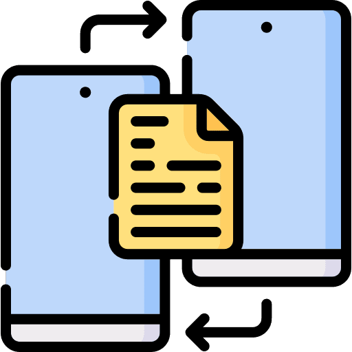 File transfer networking mobile files and folders icon File transfer networking mobile files and folders icon