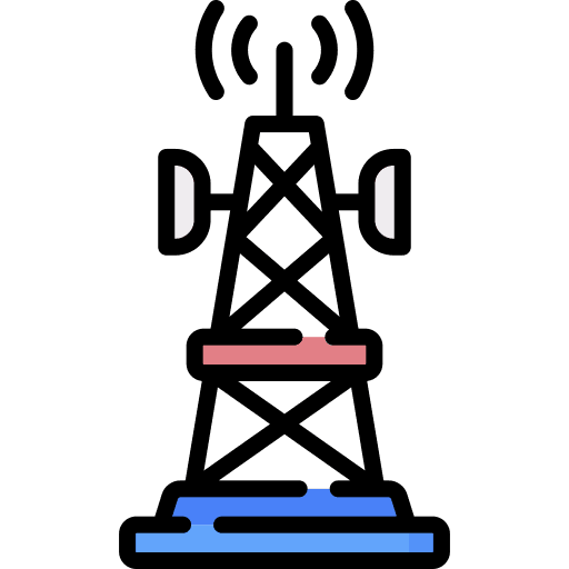 Radio tower electronics antenna communications icon Radio tower electronics antenna communications icon