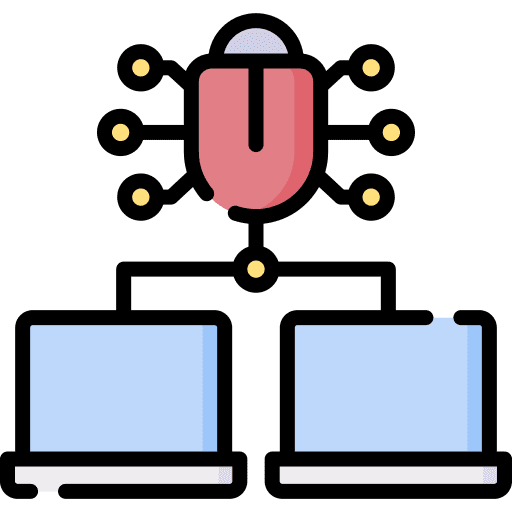 Virus laptop multimedia threat icon Virus laptop multimedia threat icon