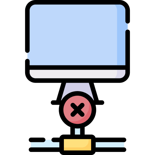 Disconnected disconnected networking computer icon Disconnected disconnected networking computer icon