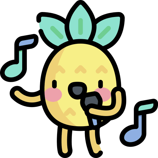 Singing microphone character quavers icon Singing microphone character quavers icon