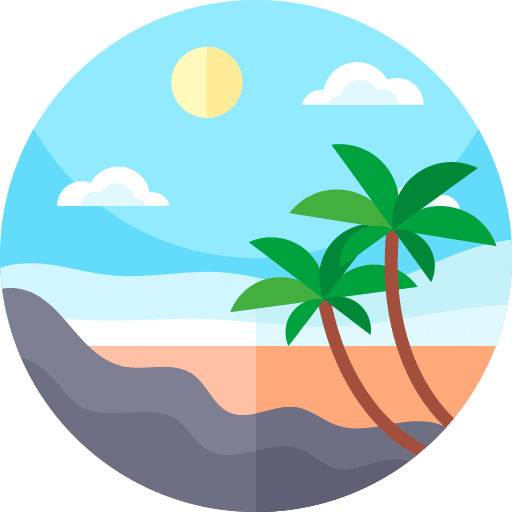 Beach sea island summer icon