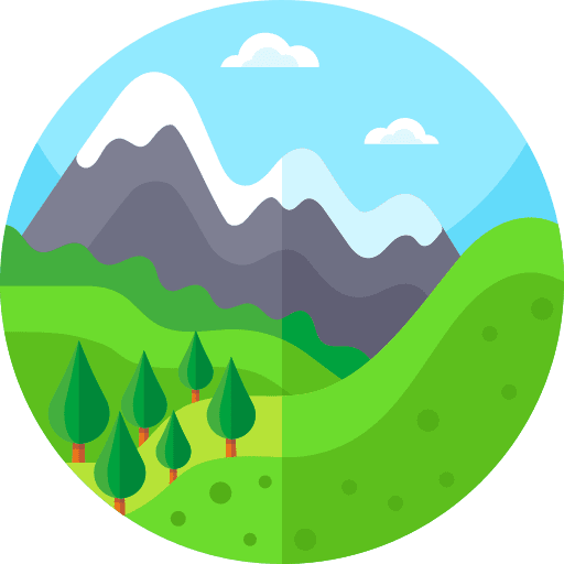 Mountains mountain view sunny nature icon