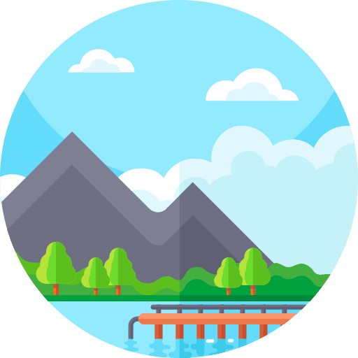 Dock lake quay nature icon