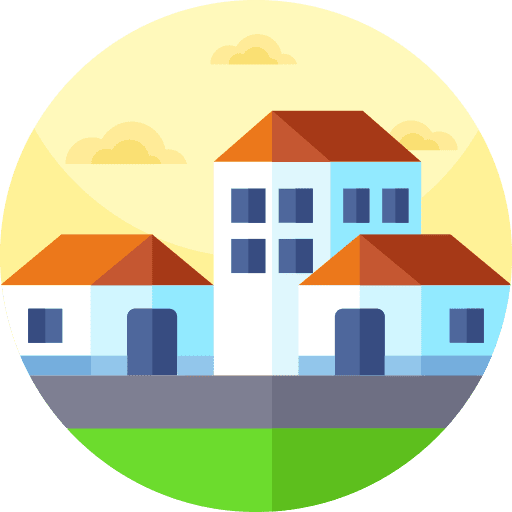 Townhouse real estate place home icon Townhouse real estate place home icon