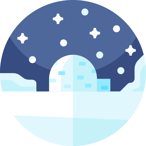 Igloo architecture and city snowflake construction icon Igloo architecture and city snowflake construction icon