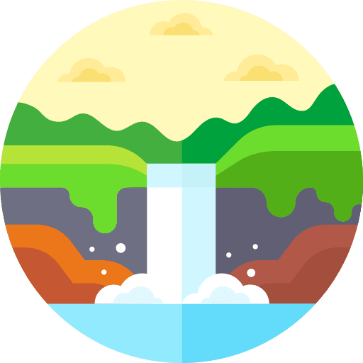 Waterfall cultures trees landscape icon Waterfall cultures trees landscape icon