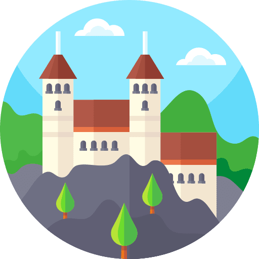 Castle landscape architecture and city medieval icon Castle landscape architecture and city medieval icon