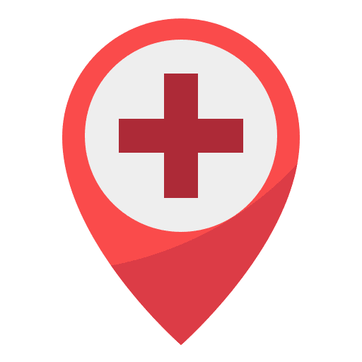 Hospital pointer hospital building map pointer icon
