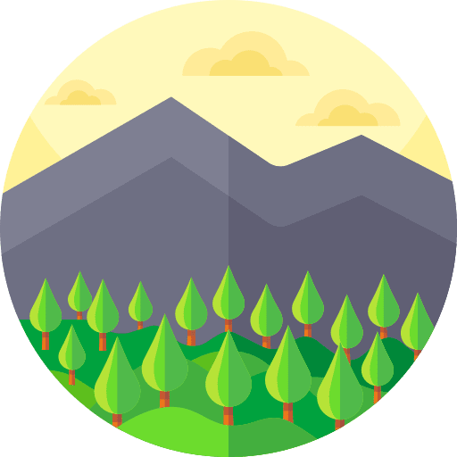 Mountain landscape pine trees icon Mountain landscape pine trees icon