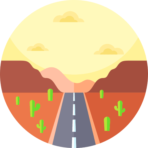 Road landscape sun cactus icon Road landscape sun cactus icon